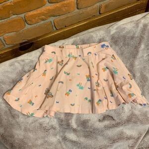 Disney Junior Girls 4T Skort Pink Minnie Mouse Skater Skirt Rainbow Elastic Wais